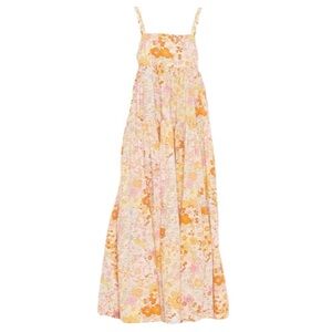 Free People Floral Maxi Dress in Pink and Orange